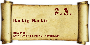 Hartig Martin névjegykártya