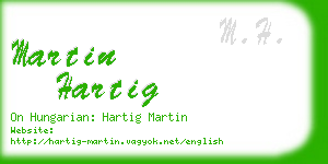 martin hartig business card